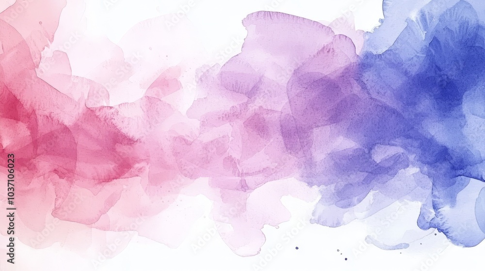 Poster a soft blend of pink and purple watercolor patterns, creating a serene and artistic background with 