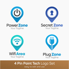 Pin Point Shape Logo Template Set. Good for Business, Agency, Community and Organization