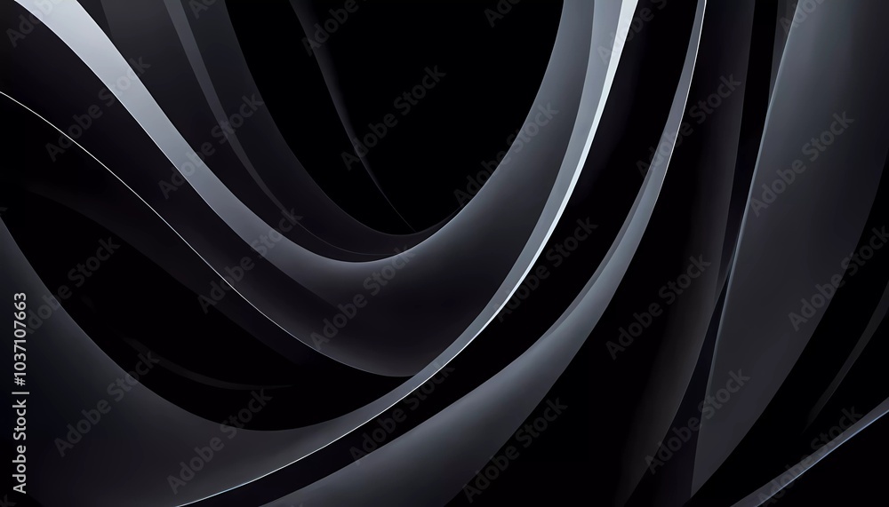 Aufkleber graceful, swirling curves emerging from a dark backdrop, emphasizing fluidity and a dynamic sense of