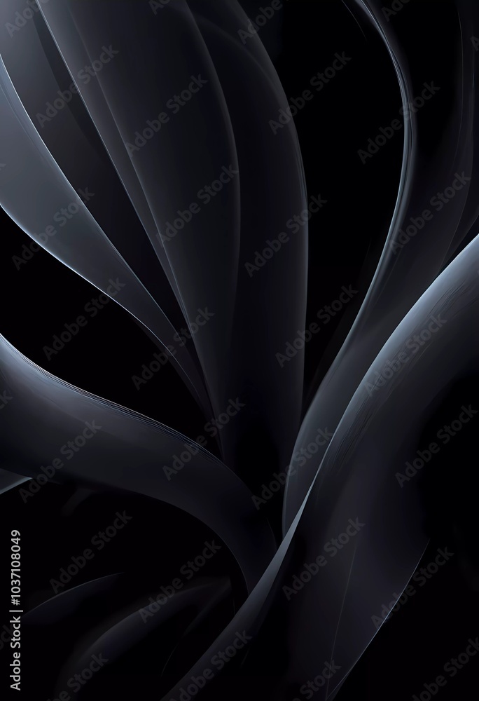 Aufkleber graceful, swirling curves emerging from a dark backdrop, emphasizing fluidity and a dynamic sense of