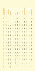 Vertical 2025 Calendar yellow pastel color
