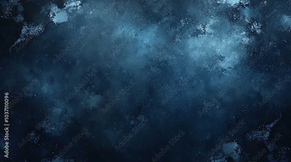 Poster a textured dark blue background with soft, swirling patterns and hints of lighter shades, creating a