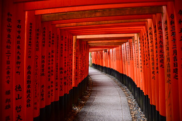 Dramatic view of red gates 