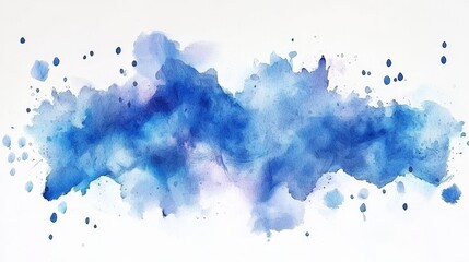 A serene watercolor splash in shades of blue, creating a calming and artistic backdrop with soft textures and gentle gradients.