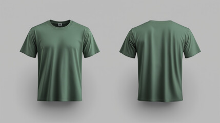 Light green male t-shirt mockup template front and back view for design, Ai