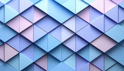 Fototapeta premium Tranquil Harmony - Lavender Squares and Pale Blue Triangles in Balanced Composition