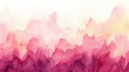 A soft, abstract watercolor landscape featuring layers of pink and purple hues blending seamlessly into one another.