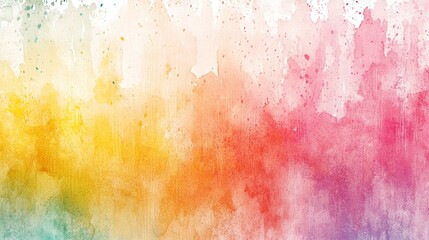 Fototapeta premium A vibrant watercolor gradient blending yellow, pink, and purple hues, creating an artistic, soft background.