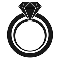 cluster gemstone ring icon silhouette vector art illustration