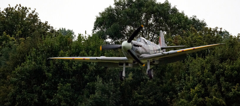 Victory Show, Leicester, Uk, August 2024. The Supermarine Spitfire is a British single-seat fighter aircraft used by the Royal Air Force and other Allied countries