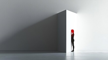 Introvert Shyness A person standing in a corner of a room, facing away from a group, symbolizing social withdrawal Turning away from the crowd, Introvert behavior, shyness