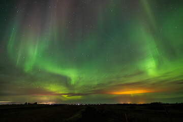 Fototapeta premium Northern lights over south of Iceland