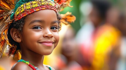 Fototapeta premium A child participating in a cultural celebration, reflecting how culture shapes emotional expression