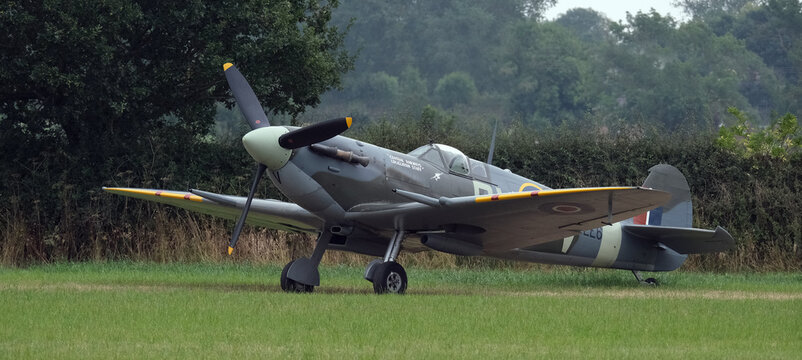 Victory Show, Leicester, Uk, August 2024. The Supermarine Spitfire is a British single-seat fighter aircraft used by the Royal Air Force and other Allied countries