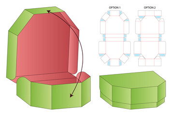 Box packaging die cut template design. 3d mock-up