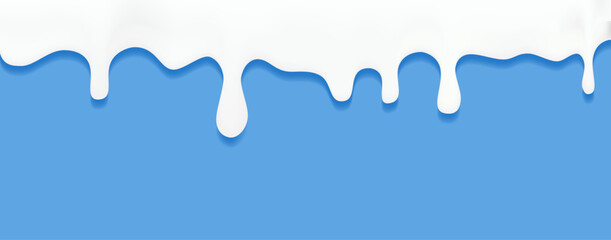 Milk Drip on the blue background