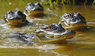 Fototapeta premium _Alligators,generation AI
