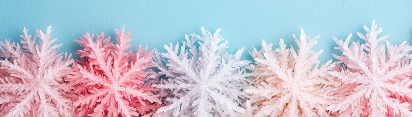 Naklejka premium Crystal snowflakes creating textured layers of ice, snowflakes crystals texture, layered winter wonder