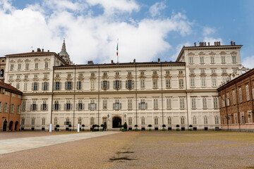 Obraz premium Facade of the Royal Palace (Palazzo Reale di Torino) in Turin, Piedmont, Italy, Europe
