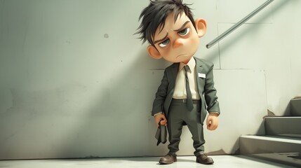 Naklejka premium A Modest Climb in an Empty Lobby