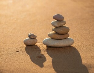 tas de galets en équilibre effet soin et soins énergétiques en ia