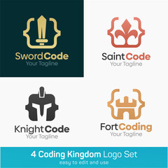 Code Shape Logo Template Set. Good for Business, Agency, Community and Organization
