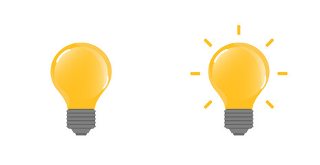 Set of light bulb icon isolated. Vector illustration. Collection
