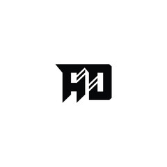 Obraz premium AD monogram logo design letter text name symbol monochrome logotype alphabet character simple logo