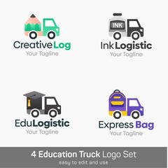 Truck Shape Logo Template Set. Good for Business, Agency, Community and Organization
