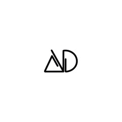 AD monogram logo design letter text name symbol monochrome logotype alphabet character simple logo