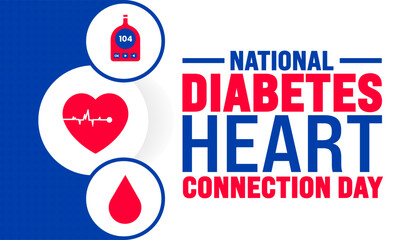 National Diabetes Heart Connection Day background or banner design template is observed every year in November. Holiday concept. Template for card, poster, placard, template.