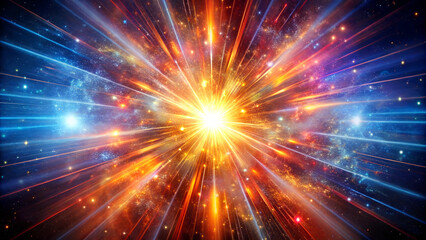 Fototapeta premium Dramatic explosion of light and color in a cosmic scene 