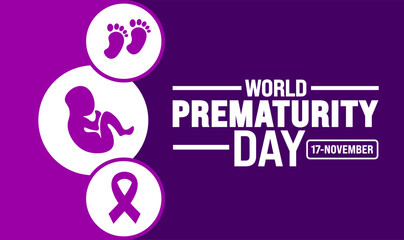 Fototapeta premium World Prematurity Day background or banner design template is observed every year in November. Holiday concept. Template for card, poster, placard, template.
