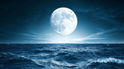 Full Moon Over Ocean