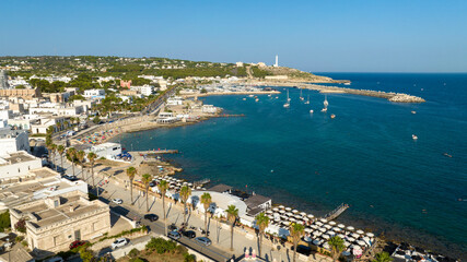 Aerial view of Santa Maria di Leuca in Salento, Puglia, Italy. It is a hamlet of Castrignano del...