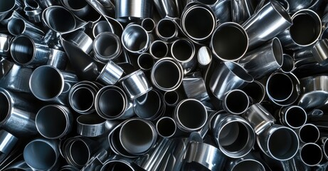 Assorted Stainless Steel Tubes. AI generated illustration.