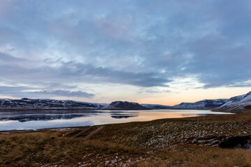 Fototapeta premium Sunset in Iceland Western Fjords