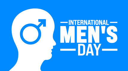 International Men's Day background or banner design template is observed every year in November. Holiday concept. Template for card, poster, placard, template.