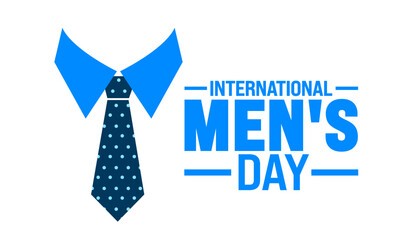 Obraz premium International Men's Day background or banner design template is observed every year in November. Holiday concept. Template for card, poster, placard, template.