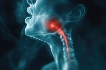 Fototapeta premium Detailed X-ray Visualization of Sore Throat