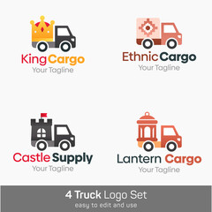 Truck Shape Logo Template Set. Good for Business, Agency, Community and Organization
