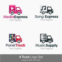 Truck Shape Logo Template Set. Good for Business, Agency, Community and Organization