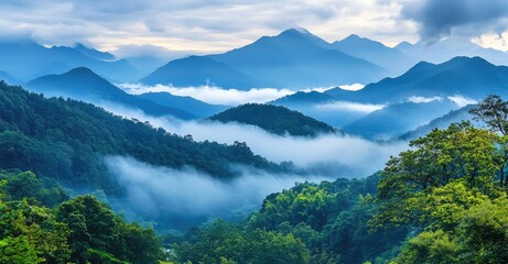 Fototapeta premium Breathtaking Mountain Landscape. AI generated illustration.