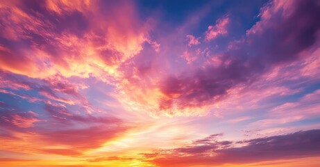 Fototapeta premium Breathtaking Sunset Sky. AI generated illustration.