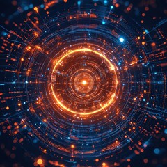 Fototapeta premium Abstract digital art with glowing circles