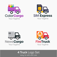 Truck Shape Logo Template Set. Good for Business, Agency, Community and Organization