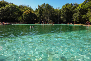 Brasilia, Brazil - Jul 22 2024: Brasilia National Park, aka Mineral Water park. natural Pools