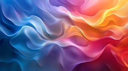 Obraz premium Dynamic flowing waves of color in vibrant shades of blue, orange, and pink.