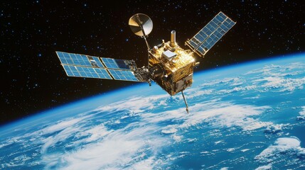 Satellite in orbit around Earth
