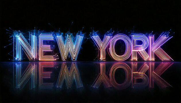 New york Wort Gro&szlig;buchstaben Handschrift Buchstaben